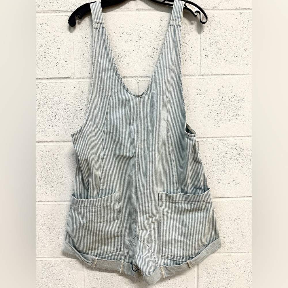 We The Free Light Blue Pin Stripe Denim Fabric